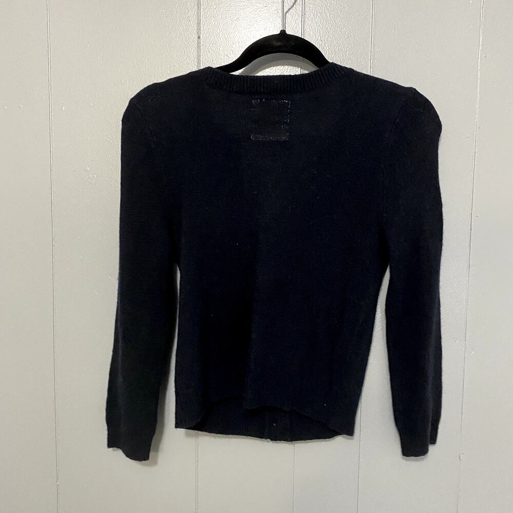 Hollister Y2K Navy Blue Wool Blend Preppy Classic Minimalist Cardigan S - Picture 5 of 6